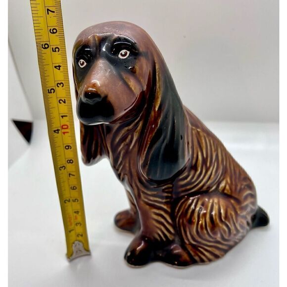 VTG Made In Brazil Handcrafted Ceramic Spaniel Hound Dog Figurine 7” EVC - Picture 9 of 10